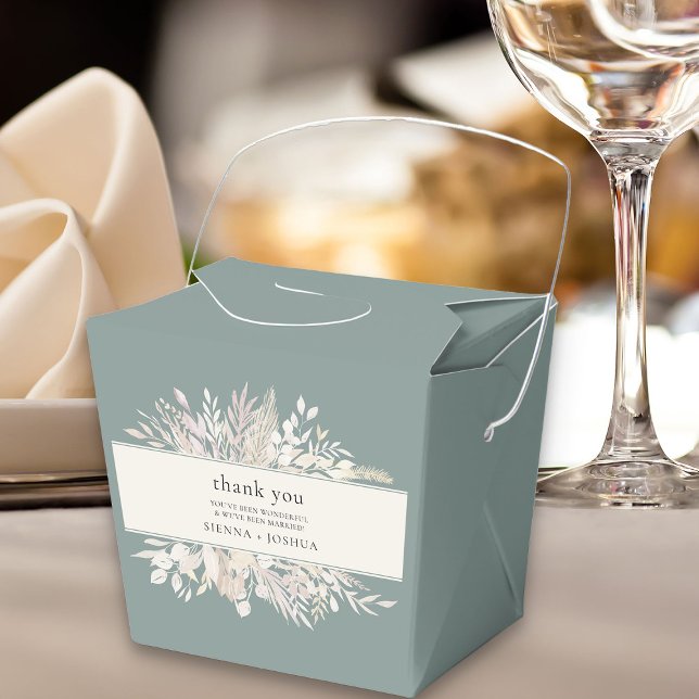 Caixinha De Lembrancinhas Foliage Duet Botânica de Casamento Verde Sage (Sage green botanical wedding favor box - Foliage Duet wedding collection)