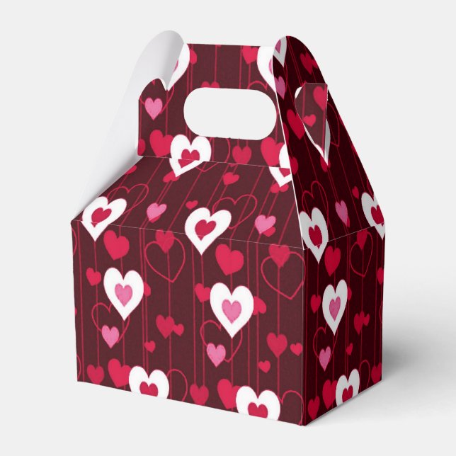 Caixinha De Lembrancinhas Forever Love Red Hearts Gable (Frente)