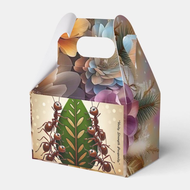 Caixinha De Lembrancinhas "Formigas em Dourada Corrida" (Frente)