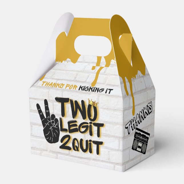 Caixinha De Lembrancinhas Foto do segundo aniversário Hip Hop Retro 90 com d (Frente)