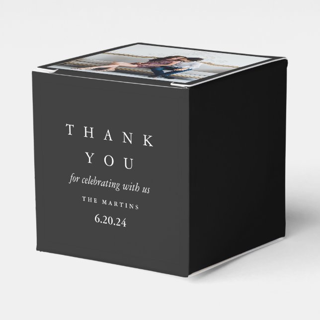 Caixinha De Lembrancinhas Foto personalizada personalizada de Black White do (Frente)