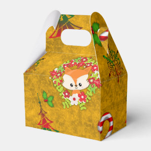 Caixinha De Lembrancinhas Fox bonito do Natal