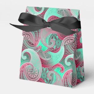 Caixinha De Lembrancinhas Framboesa e Cor damasco de Aqua Paisley