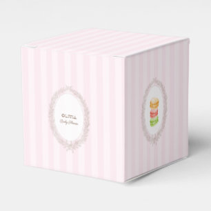 Caixinha De Lembrancinhas Francês Patisserie Boulangerie Macarons Rosa