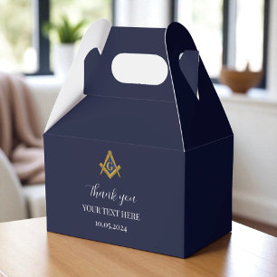 Caixinha De Lembrancinhas Freemason Masonic Blue Minimalist Elegant Modern