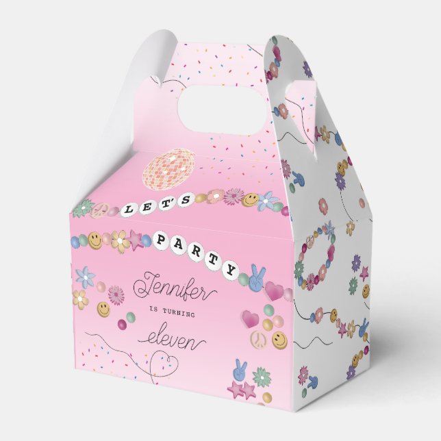 Caixinha De Lembrancinhas Friendship Bracelet Girl Jewelry Birthday Party (Frente)