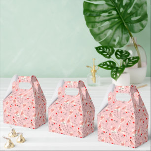 Caixinha De Lembrancinhas Frontão cor-de-rosa de Santa do flamingo multi