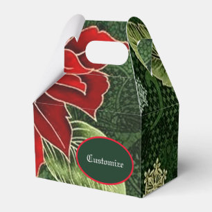 Caixinha De Lembrancinhas Frontão elegante da poinsétia do Natal