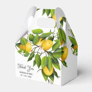 Caixinha De Lembrancinhas Fruta de limão amarelo e verde moderno Casamento
