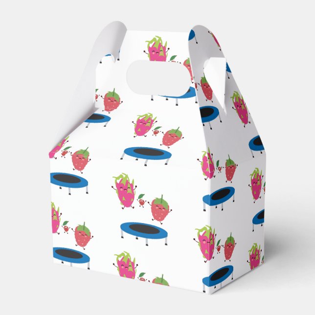 Caixinha De Lembrancinhas Fruta Pulando Em Trampoline (Frente)