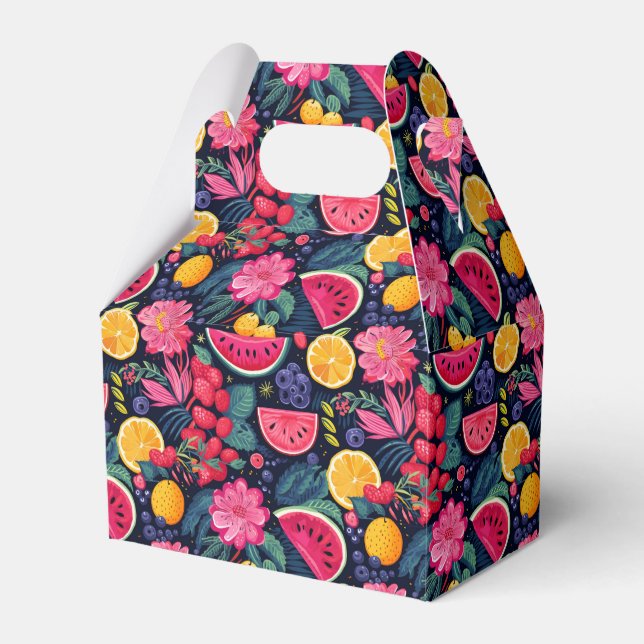 Caixinha De Lembrancinhas Frutas e flores tropicais (Frente)