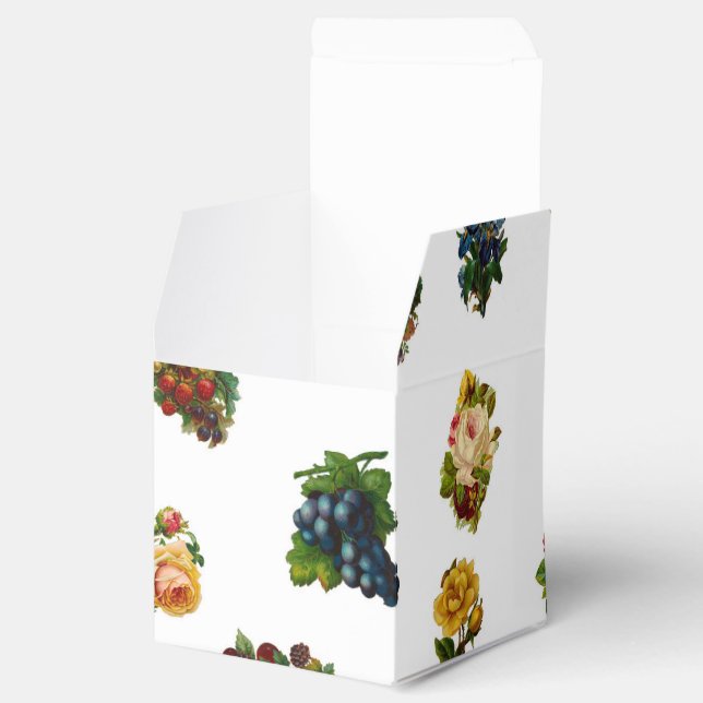 Caixinha De Lembrancinhas Frutas e Flores Vintage (Aberto)