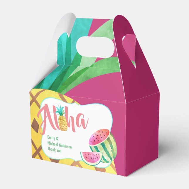 Caixinha De Lembrancinhas Fruticultura Melancia Tropical Abacaxi - Favor Gab (Frente)