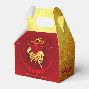 Caixinha De Lembrancinhas FU Chinês FU Luck Lantern Horse Year Party GFB02