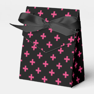 Caixinha De Lembrancinhas Fuchsia polka cruza a preto