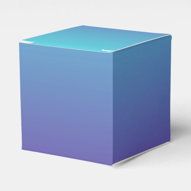 Caixinha De Lembrancinhas Fundo Gradiente Simples Roxo Turquesa Azul (Frente)