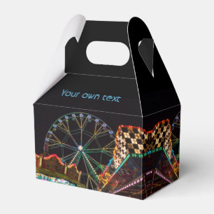 Caixinha De Lembrancinhas Funfair Ferris Wheel no Texto Personalizado Noturn