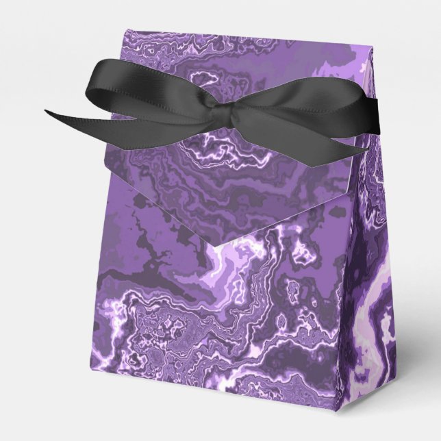 Caixinha De Lembrancinhas Funky Trippy Boho Hippie Monocromático Roxo Mármor (Frente)
