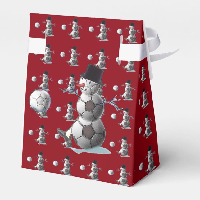 Caixinha De Lembrancinhas Futebol Ball Snowman Natal (Verso)