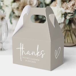 Caixinha De Lembrancinhas Gable de Chá de panela de Script Minimalista do Ta