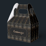Caixinha De Lembrancinhas Gable De Deco Preto E Dourado<br><div class="desc">*Personalize adicionando seu texto ou redimensione a imagem em camadas.</div>