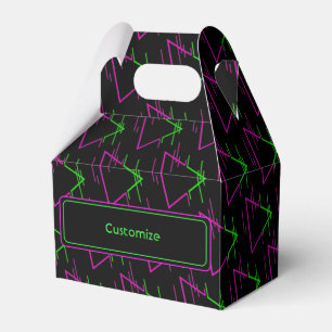 Caixinha De Lembrancinhas Gable de Padrão Geométrico Neon Personalizado