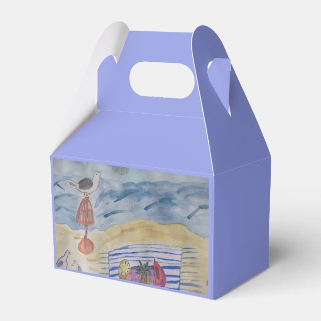 Caixinha De Lembrancinhas Gaivotas na praia (Frente)