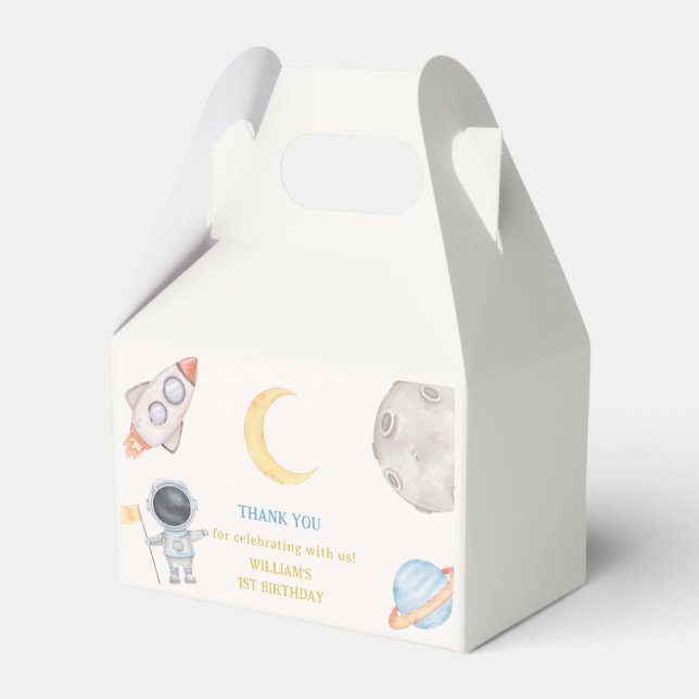 Caixinha De Lembrancinhas Galáxia do Menino dos Planetas Espaciais Exteriore (Frente)