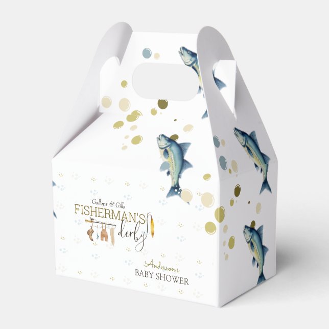 Caixinha De Lembrancinhas Gallops & Gills Fish's Derby Chá de fraldas (Frente)