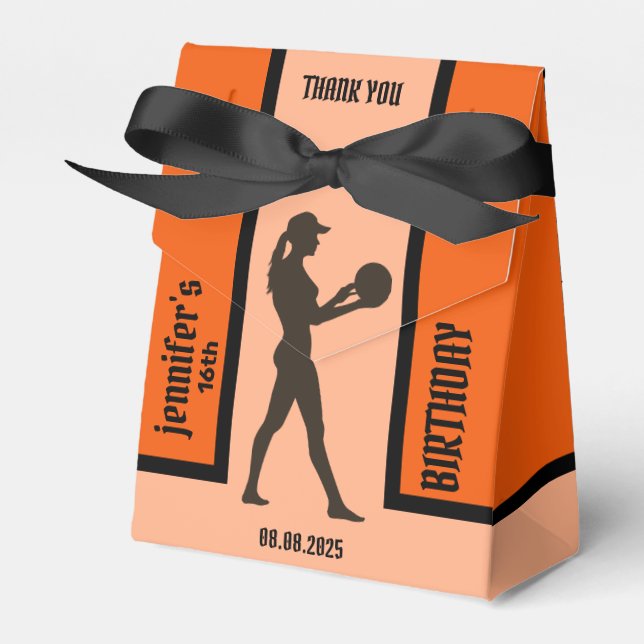 Caixinha De Lembrancinhas Garota de Voleibol, Presente de Jogador de Voleibo (Frente)