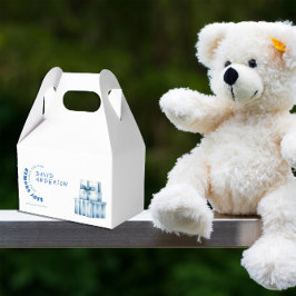 Caixinha De Lembrancinhas Garoto chá de fraldas minimalista de aquarela