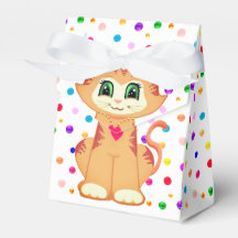 Gatinho Malhado Ruivo Fofo & Confetes Obrigado