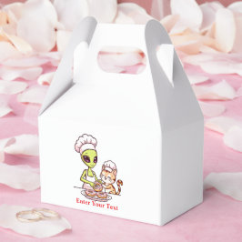 Caixinha De Lembrancinhas Gato Chef Alien Donut Design Kawaii