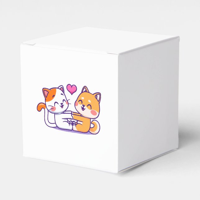 Caixinha De Lembrancinhas Gato E Shiba Inu (Frente)