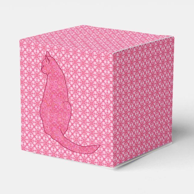 Caixinha De Lembrancinhas Gato Japonês - Fúchsia Pink Batik (Verso)