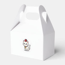 Gato Kawaii Marroquino Fofo com Adesivo Fez