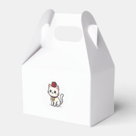 Caixinha De Lembrancinhas Gato Kawaii Marroquino Fofo com Adesivo Fez