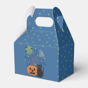 Caixinha De Lembrancinhas Gato Preto e Abóbora Não Assustam Halloween