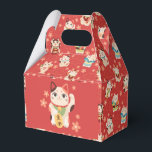 Caixinha De Lembrancinhas Gatos da Sorte Maneki Neko<br><div class="desc">Compartilhe alegria e boa sorte com essas caixas de favores japonesas Maneki Neko. Com um padrão de gato da sorte desenhado à mão,  são perfeitas para casamentos,  aniversários e celebrações festivas.</div>