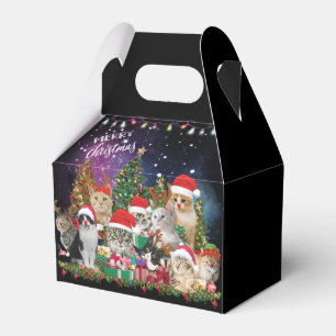 Caixinha De Lembrancinhas Gatos Feliz Luz de Natal