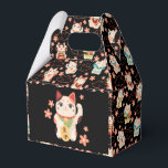 Caixinha De Lembrancinhas Gatos Sortudos Maneki Neko<br><div class="desc">Compartilhe alegria e boa sorte com essas caixas de favores japonesas Maneki Neko. Com um padrão de gato sortudo desenhado à mão,  são perfeitas para casamentos,  aniversários e celebrações festivas.</div>