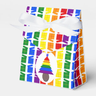 Caixinha De Lembrancinhas Gay Men Rainbow Christmas Tree and Presents
