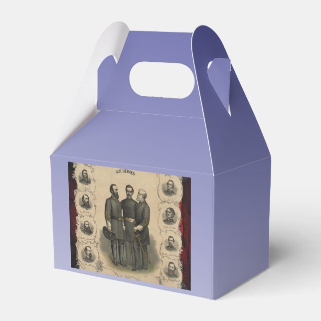 Caixinha De Lembrancinhas Generais Confederados 🎖️ Guerra Civil ⚔️ Heróis (Frente)