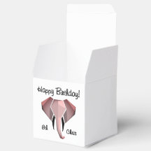 Geometragem Elephant Head Birthday Age and Name