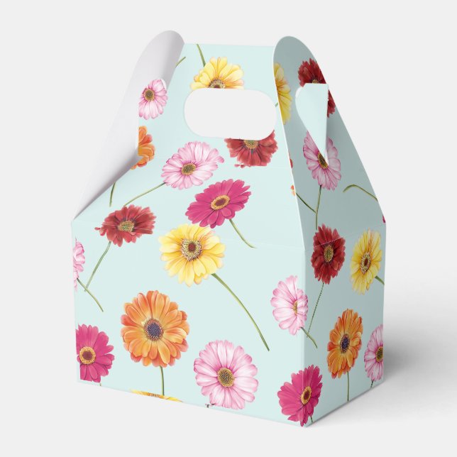 Caixinha De Lembrancinhas Gerbera,pink,red,orange,yellow (Frente)