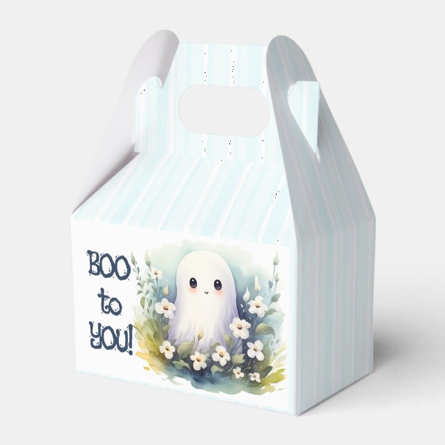 Caixinha De Lembrancinhas Ghost Floral Bonito Halloween (Frente)