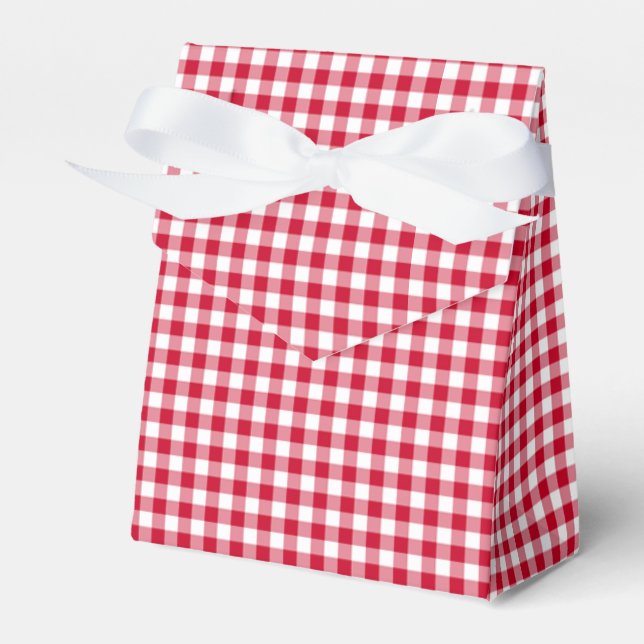 Caixinha De Lembrancinhas Gingham-Berry-Red-Favor Box, Tent (Frente)