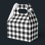 Caixinha De Lembrancinhas Gingham Clássico Verificado A Preto E Branco<br><div class="desc">Uma caixa de favor com um estilo clássico de país preto e branco marcou o padrão de gingham.</div>
