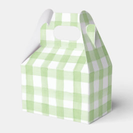 Caixinha De Lembrancinhas Gingham Crest, Verde e Branco, de Aquarela