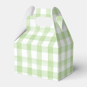 Caixinha De Lembrancinhas Gingham Crest, Verde e Branco, de Aquarela